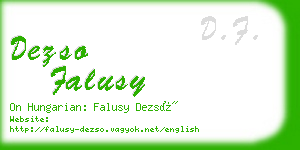 dezso falusy business card